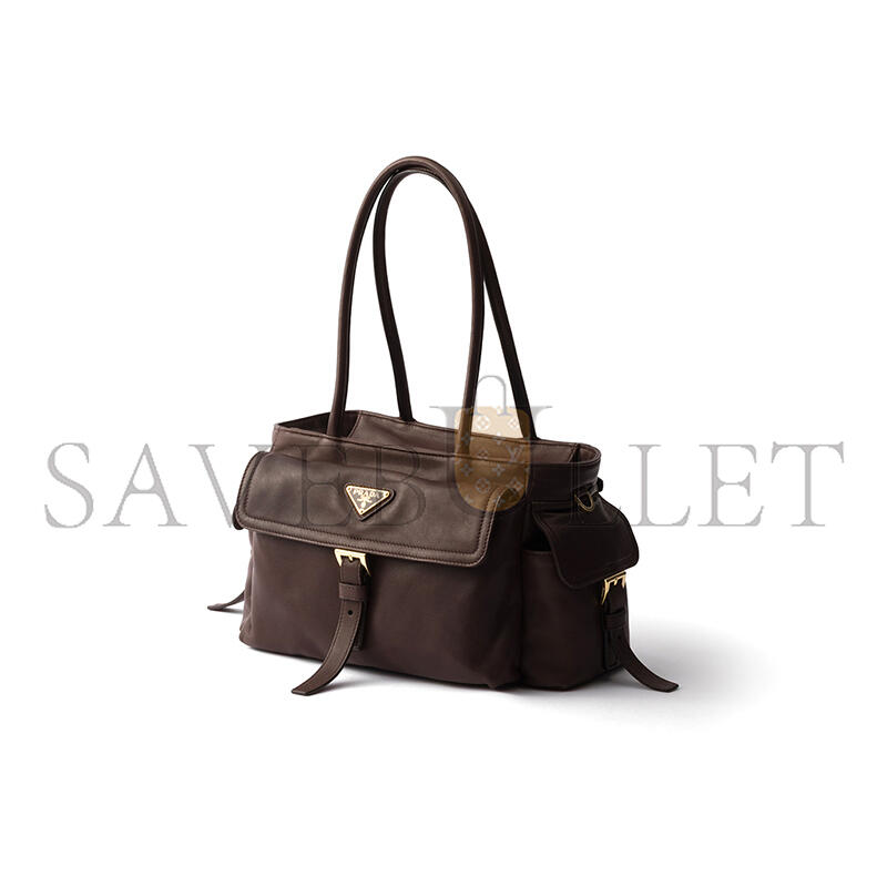 PRADA EXPLORE MEDIUM NAPPA LEATHER TOTE BAG 1BG596 (31*17*11cm)